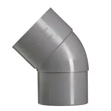 Bocht PVC GRIJS 45 GRADEN 70 Snelle Levering
